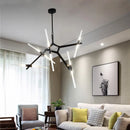 GobekUsa Branch Suspension Pendant Light - Gold Black G9 LED Iron Glass Fixture