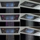 GobekUsa LED Luxury Ceiling Embedded Shower Head Rainfall Colorful Bathroom Showers 304SUS