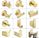 GobekUsa Brushed Gold Stainless Steel Robe Hook Wall Mounted Bathroom Hardware Hanger