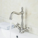 GobekUsa Antique Brass Dual Handle Swivel Sink Faucet Rotated Mixer Tap