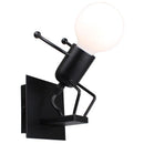 GobekUsa Cartoon Doll Wall Sconce: Modern Iron Art Light for Kids Room
