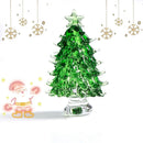 GobekUsa Crystal Christmas Tree Mini Figurine Handmade Glass Collectible Decoration