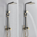 GobekUsa Black Gold Shower Faucet Set with Bidet Function, Wall Mounted Rainfall Mixer
