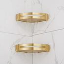GobekUsa Aluminum Shower Shelf Brushed Gold Wall Mounted Bathroom Corner Shelf