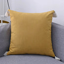 GobekUsa Boho Style Tassel Pillow Cover Set for Sofa Bed, Beige Grey Blue Yellow