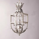 GobekUsa Grey/Gold Metal Cage Chandelier: Russian-Inspired, 3-Light Lustre for Nursery, Kitchen, Dining