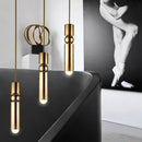 GobekUsa Golden Cylinder Pipe LED Pendant Light - Modern Nordic Design