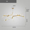 GobekUsa Branch Suspension Pendant Light - Gold Black G9 LED Iron Glass Fixture