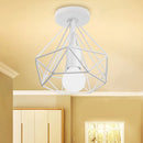 GobekUsa Iron Cage Ceiling Light Fixture Retro Nordic Design Home Kitchen Lamp