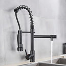 GobekUsa Brass Kitchen Faucet Spring Swivel Spout Hot Cold Water Mixer Taps