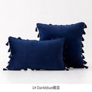 GobekUsa Fringed Tassel Velvet Pillowcase 50x50cm/30x50cm in Popular Light Colors