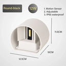 GobekUsa LED Motion Sensor Wall Lamp IP65 Waterproof 9W 12W 20W Indoor Outdoor Sconce