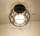GobekUsa Iron Cage Ceiling Light Modern Nordic Retro Black Loft E27 Home Lighting
