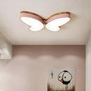 GobekUsa LED Butterfly Chandelier Modern Wood Ceiling Light for Kids Room