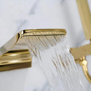 GobekUsa Gold Bathtub Shower Faucet Set with Handheld Waterfall & Mixer Tap