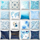 GobekUsa Blue Geometric Marble Stripe Line Pillowcases for Car Sofa Decor