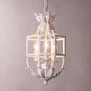 GobekUsa Grey/Gold Metal Cage Chandelier: Russian-Inspired, 3-Light Lustre for Nursery, Kitchen, Dining