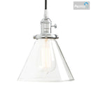 GobekUsa Funnel Flared Glass Clear Glass Pendant Light Fixture