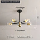 GobekUsa Glass Ball LED Chandelier: Retro Round Wrought Iron Indoor Lighting for Kitchen, Living Room, Farmhouse