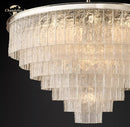 GobekUsa Glace Modern Glass Chandelier for Living Dining Room, Farmhouse Hanging Lamp