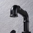 GobekUsa Black Brass Bathroom Faucets Dual Handle Water Mixer Tap