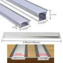 GobekUsa 0.5m U/YW Aluminum Profile Recessed Channel with Milky Cover for LED Strip Lights