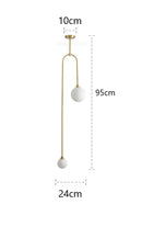 GobekUsa Glass Ball Pendant Lights with U-Shaped Metal Rod - Nordic Modern Design
