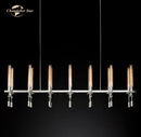 GobekUsa Glass LED Linear Chandelier for Dining & Living Room, Kitchen Island Lighting