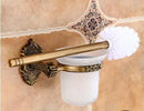 GobekUsa Antique Bronze Carved Aluminum Bathroom Accessories Set: Towel Rack, Paper Holder, Hooks