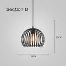 GobekUsa Cage Light Frame Pendant Industrial Single Head Black Nordic Creative Fixture