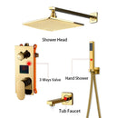 GobekUsa Gold 12" Digital Display Rainfall Shower Faucet with Single Lever Control