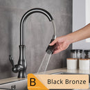 GobekUsa Brushed Nickel Kitchen Faucet Pull Out Single Handle Mixer Tap