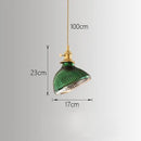 GobekUsa Green Glass LED Chandelier: Minimalist Brass Hanging Lights