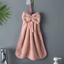 GobekUsa Bowknot Coral Velvet Microfiber Hand Towels: Soft, Quick Dry, Absorbent Cleaning Cloth