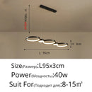GobekUsa Black Ring LED Chandelier for Living Room Bedroom Dining Hall Lighting