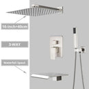 GobekUsa Brushed Nickel Shower System with Rain Shower Head for Wall Mounted Bathroom
