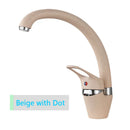 GobekUsa Beige Brass Kitchen Faucet 360 Swivel Spout Single Handle Mixer Tap