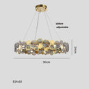 GobekUsa Gold Iron Glass Chandelier Lighting for Dinning Room