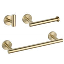 GobekUsa Brushed Gold Bathroom Accessory Set: Towel Rail, Towel Rack, Paper Holder, Toilet Hanger