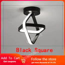 GobekUsa Black Square LED Ceiling Lamp: Modern Lighting for Corridor, Aisle, Cloakroom, Balcony