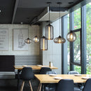 GobekUsa Gray Glass Pendant Light for Bar Stair Dining Room E27 Edison Lamp Lighting