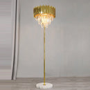 GobekUsa Crystal Marble LED Floor Lamp - Art Deco Golden Black Stainless Steel