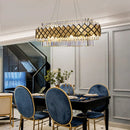 GobekUsa Gold LED Crystal Clear Art Deco Chandelier for Foyer