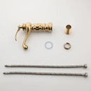 GobekUsa Golden Plated Bathroom Basin Faucet High Short Style Single Handle Sink Mixer Tap