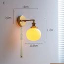 GobekUsa LED Ceramic Wall Sconce with Knob Switch for Bedroom Bathroom Mirror Lighting