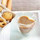 GobekUsa Heart-Shaped Double Glass Mug | Romantic Couple Cups for Tea, Coffee