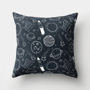 GobekUsa Cartoon Planet Astronaut Moon Rocket Pillow Case 45x45cm Square Cushion Cover