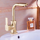 GobekUsa Brass Basin Faucet Swivel Spout Vanity Sink Mixer - Gold/Rose Gold/Chrome