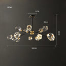 GobekUsa Black Crystal Copper Chandelier LED Hanging Lamps for Dinning Room
