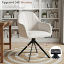 Velvet Swivel Dining Chairs, Set of 2 — Reclining Ergonomic Seats with Metal Legs
